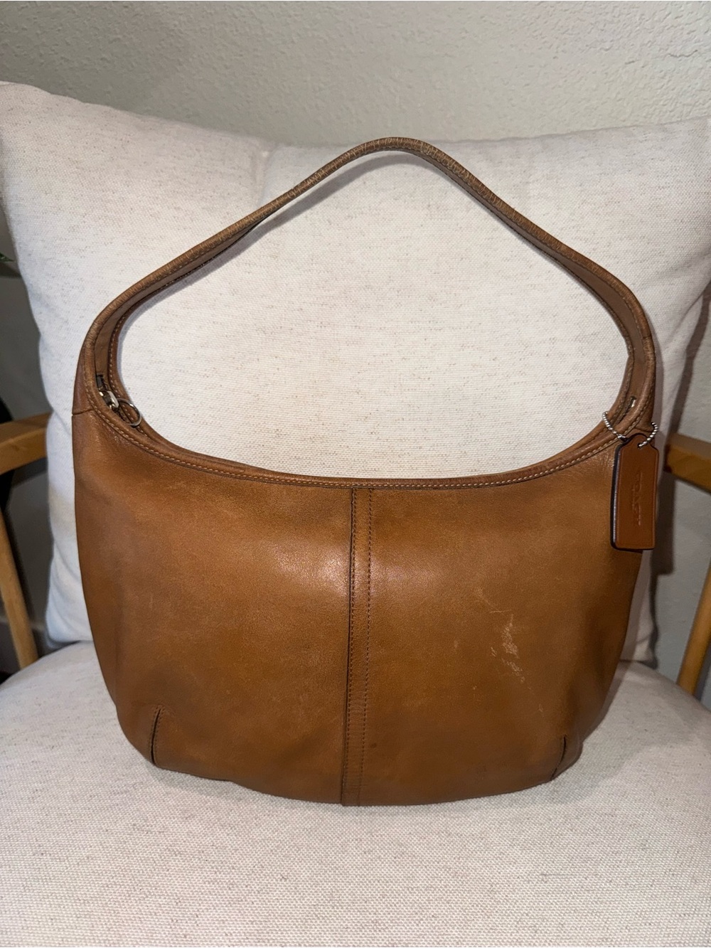 Vintage Coach Ergo Cognac British Tan Leather Hobo Shoulder Bag Purse Y2K #9226
